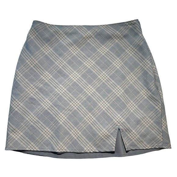 Abercrombie & Fitch Dresses & Skirts - ABERCROMBIE & FITCH Y2K Plaid Mini Skirt • Medium • gray, tan, white